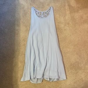 Womens blue crochet back dress